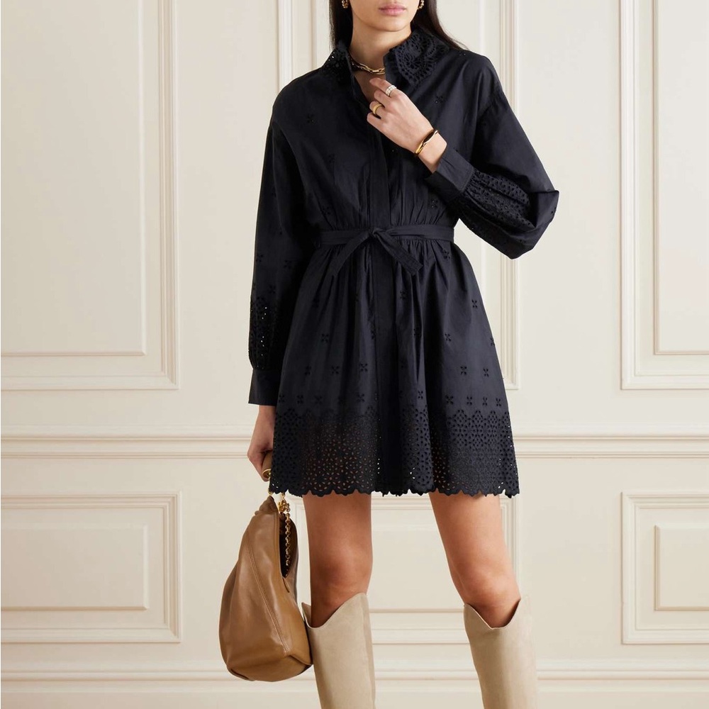NWT Ulla Johnson Gemma Broderie Anglaise Mini Shirt Dress